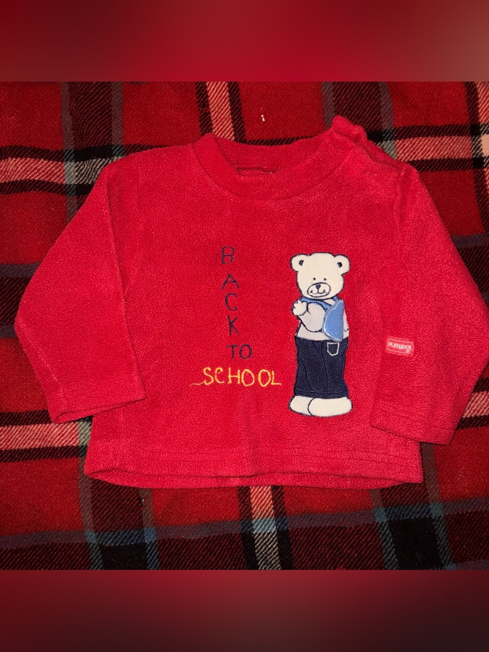Source Unknown Red 'Back to School' Teddy Long Sleeve Tee